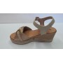 Inblu Sandali Donna Flik con Zeppa, Morsetto e Cinturino con Fibbia- 054 (Platino)