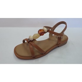Galia Sandali Donna in Ecopelle Con Accessori, Cinturino Con Fibbia - CAM (Camel)