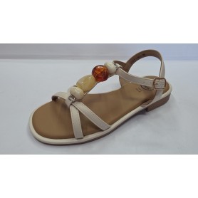 Galia Sandali Donna In Ecopelle con Accessori, Cinturino Con Fibbia - BEI (Beige)