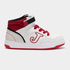 Joma Sneakers Mid Junior Berry in Ecopelle e Tessile - 2506 (Bianco/Rosso)