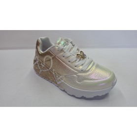Skechers Scarpe Girl Uno Lite-Heartdust Forever JGoldcrown - /WGD (White/Gold)