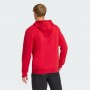 Adidas Felpa C/Cappuccio Uomo Entrada 26, Zip Integrale - Colore : Rosso/Bianco