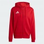 Adidas Felpa C/Cappuccio Uomo Entrada 26, Zip Integrale - Colore : Rosso/Bianco