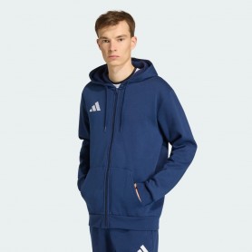 Adidas Felpa C/Cappuccio Uomo Entrada 26, Zip Integrale - Colore : Blue/Bianco