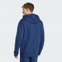 Adidas Felpa C/Cappuccio Uomo Entrada 26, Zip Integrale - Colore : Blue/Bianco