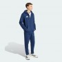 Adidas Felpa C/Cappuccio Uomo Entrada 26, Zip Integrale - Colore : Blue/Bianco