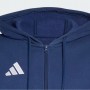 Adidas Felpa C/Cappuccio Uomo Entrada 26, Zip Integrale - Colore : Blue/Bianco