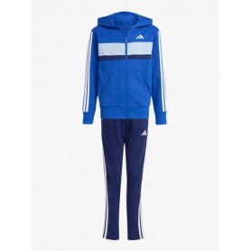 Adidas Tuta Con Cappuccio Junior Tiberio 3 Stripes - Colore : Royal/Bianco/Multi