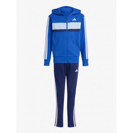 Adidas Tuta Con Cappuccio Junior Tiberio 3 Stripes - Colore : Royal/Bianco/Multi