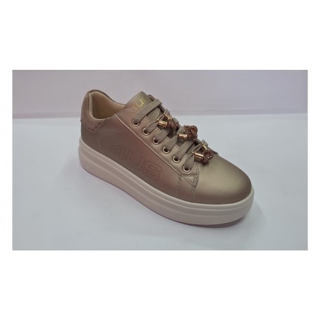 4US Sneakers Donna In Ecopelle Con Accessori By  Paciotti - ORO/BIA (Oro/Bianco)