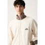 Adidas Felpa Uomo Stadium PQ TT a Zip Intera, Essentials - Colore : Beige/Marrone