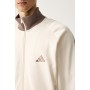 Adidas Felpa Uomo Stadium PQ TT a Zip Intera, Essentials - Colore : Beige/Marrone