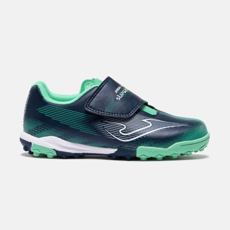JOMA Scarpette da Calcio Junior Super Copa C/Strappo,Turf - 2603 (Blue Navy/Multi)