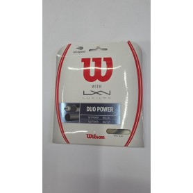 Wilson/Luxilon Set Corde Tennis Duo Power 1,25mm+1,30mm (12,2 Metri) -Colori : Silver/Natural
