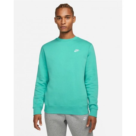 Nike Felpa Uomo Sportswear Club Fleece Crew BB - 369 (Menta/Bianco)