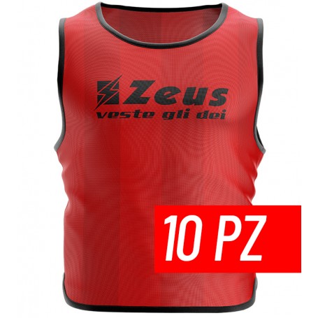 Zeus Casacca Promo, Senior, confezione da 10 casacche - ROS (Rosso)
