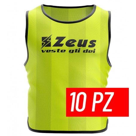 Zeus Casacca Promo, Senior, confezione da 10 casacche -GIAFLU (Giallo Fluo)