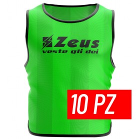 Zeus Casacca Promo, Senior, confezione da 10 casacche -VERFLU (Verde Fluo)
