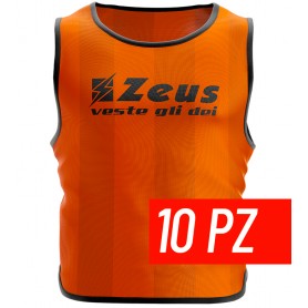 Zeus Casacca Promo, Senior, confezione da 10 casacche -ARAFLU (Arancio Fluo)