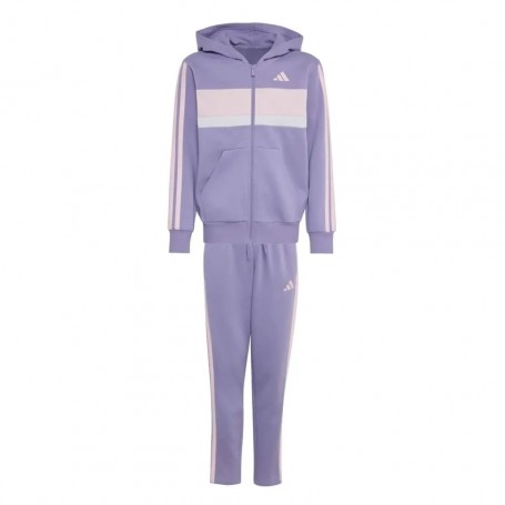 Adidas Tuta Junior Con Cappuccio Tiberio 3 Stripes - Colore : Lilac/Multi