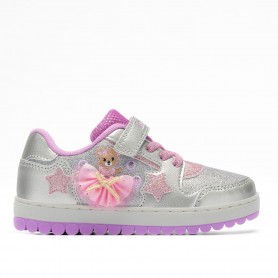 Lelli Kelly Sneaker Bambina Mille Stelle, Con Luci - AG66 (Argento Scuro/Multi)