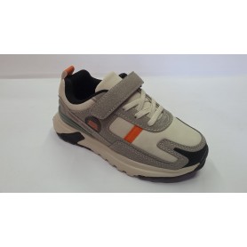 Melania Sneakers Bambino Con Strappo e Lacci Elastici - BEI/MUL (Beige/Multi)
