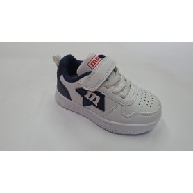Melania Sneakers Bambino Con Strappo e Lacci Elastici - BIABLU (Bianco/Blue)