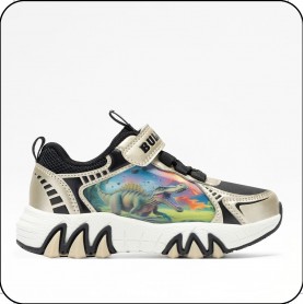 Bull Boys Sneakers Bambino Spinosauro Sputafuoco Con Luci - ORNE (Oro/Nero)