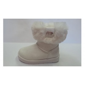 Melania Stivaletti Bambina Con Cerniera e Pelliccia in Sintetico - BEI (Bianco/Beige)
