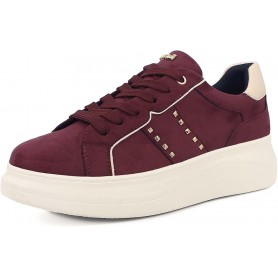 Inblu Sneakers Donna Con Lacci e Borchie Dorate Laterali, Ienne - 016 (Bordeaux)