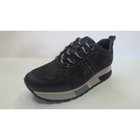 Donna Serena Sneakers Donna In Pelle Scamosciata Con Lacci - ANTR (Antracite)