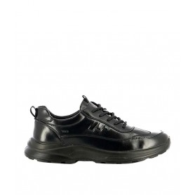 GianMarcoVenturi Sneakers Elegante Uomo in Ecopelle Con Lacci - Colore : Nero