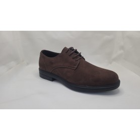 GianMarcoVenturi Scarpe Basse Eleganti Uomo in Micro Con Lacci - Colore : Caffe'