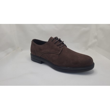 GianMarcoVenturi Scarpe Basse Eleganti Uomo in Micro Con Lacci - Colore : Caffe'