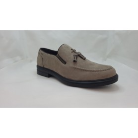 GianMarcoVenturi Mocassino Elegante Uomo in Micro Con Fiocchetti - Colore : Taupe