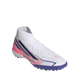 Adidas Scarpette Uomo Calcetto F50 Hyperfast League Mid TF - (Cloud White/Solar Purple/Solar Turbo)