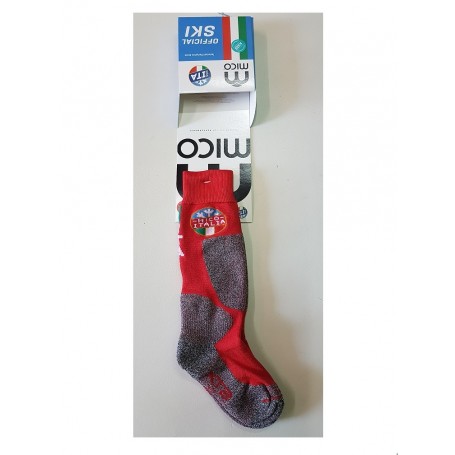 Mico Sport Calze (paio) Ski Technical Champion, Junior 003 (Rosso) 